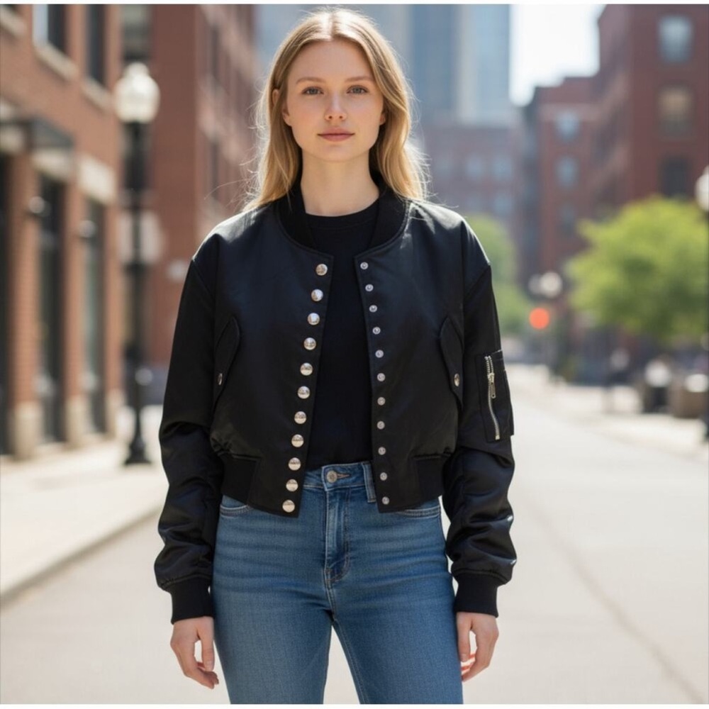 CHOOSY Button up Bomber Jacket